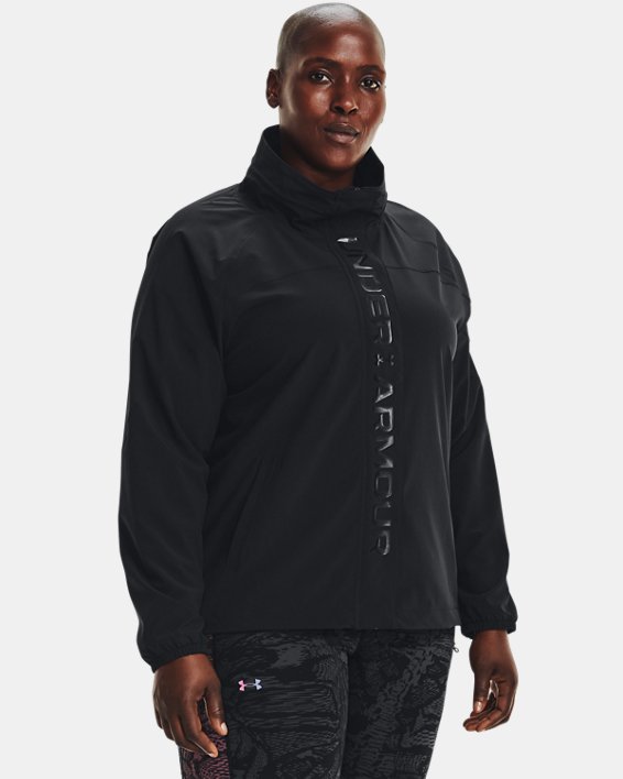 Veste entièrement zippée UA RUSH™ Woven pour femme, Black, pdpMainDesktop image number 0